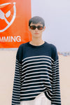 NIC STRIPED SWEATER - NAVY