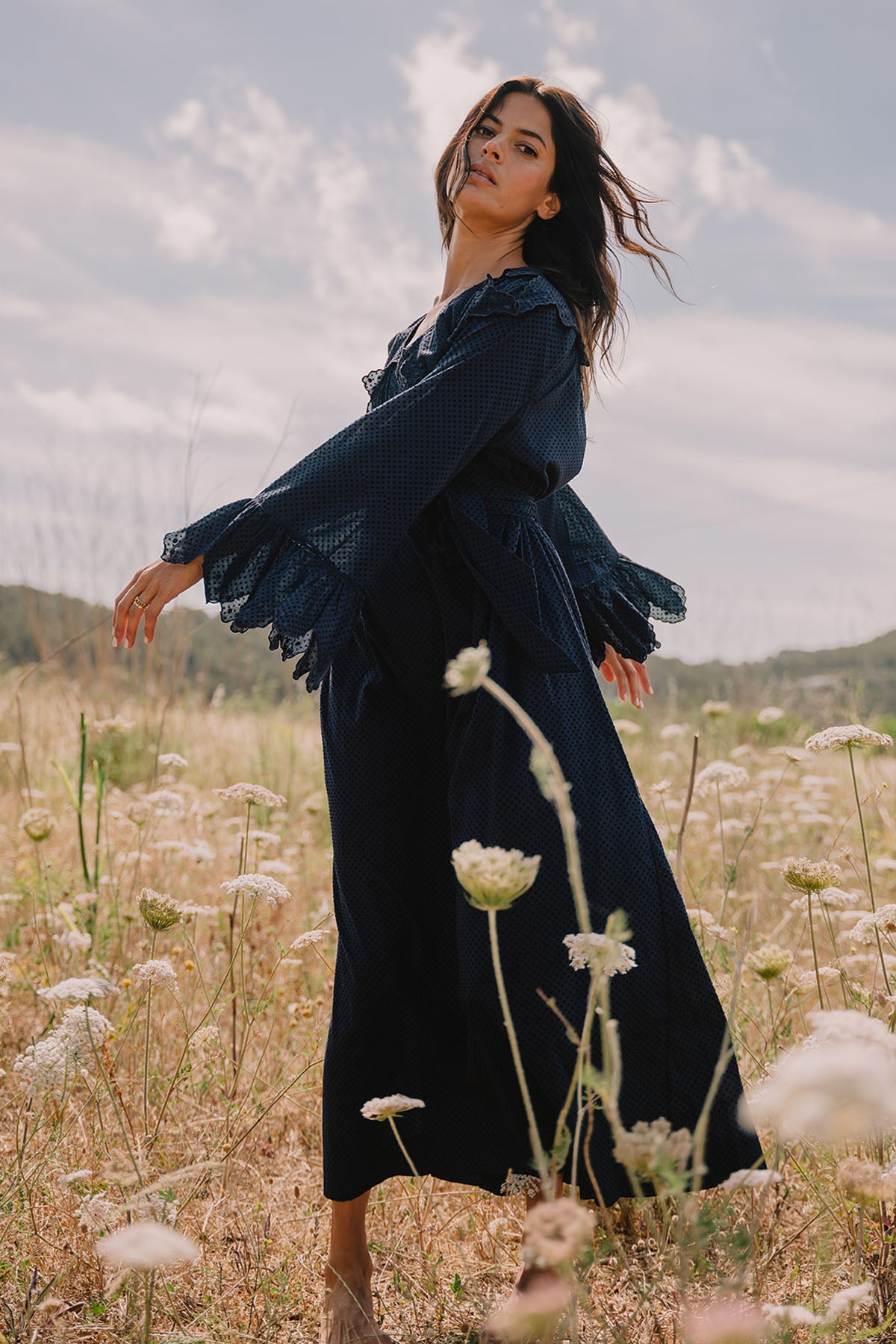 ROMANTIC I LONG SLEEVE KAFTAN I NAVY
