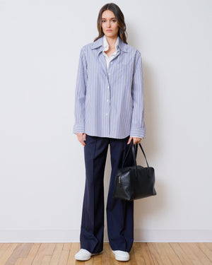 The Double Shirt- Navy Pinstripe