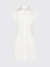 Robbie Sleeveless Ruched Waistline Shirt-Dress - White