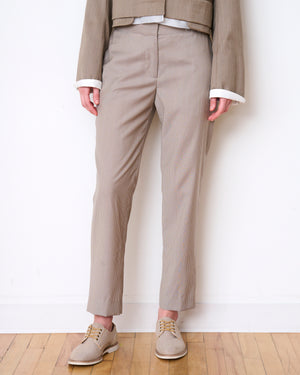 The Lexington Trouser- Charcoal Taupe PinStripe