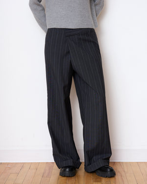 The Lounge Trouser- Charcoal Stripe