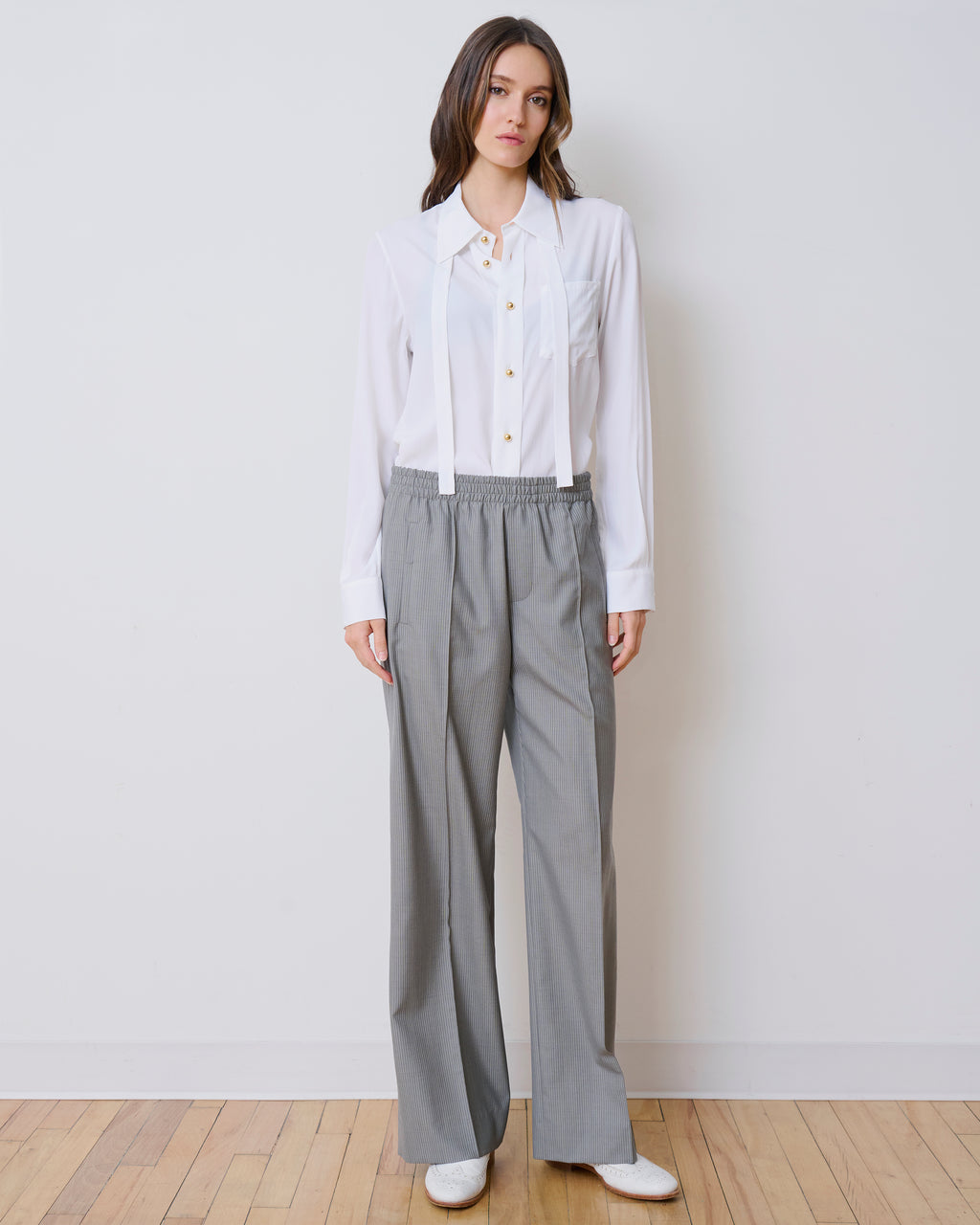 The Prep Trouser-Grey Pinstripe