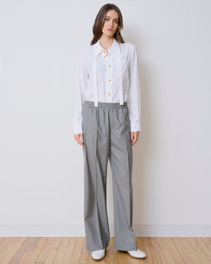 The Prep Trouser-Grey Pinstripe