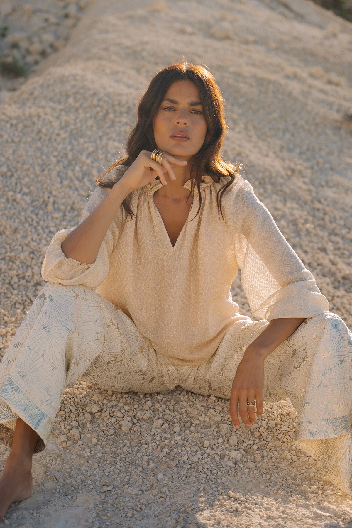 RAQUEL FRILL NECK PEASANT TOP