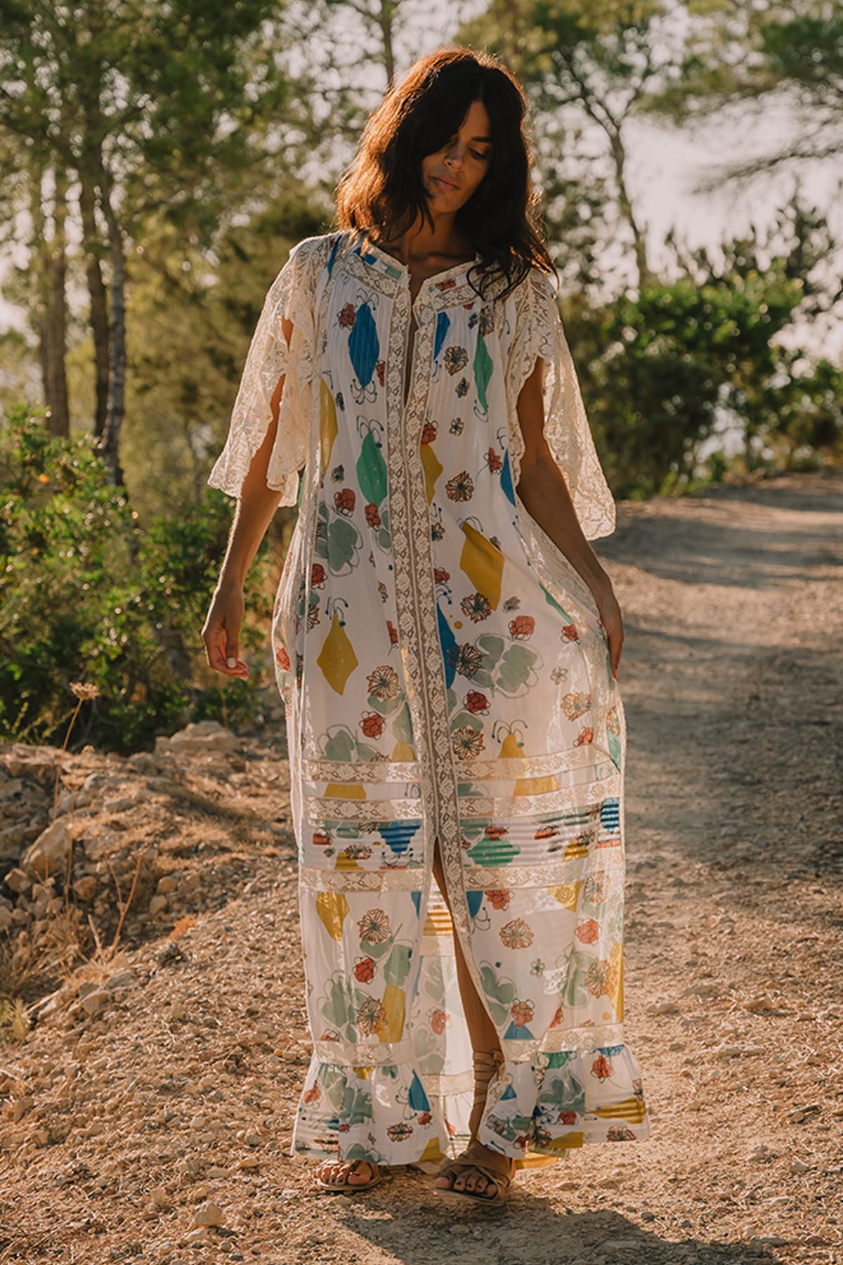 SAN TROPEZ FULL SKIRT MAXI DRESS I MEDIUM ROMBO