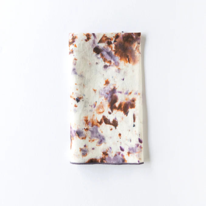 Rose Marble Napkins with Plum Trim - Set of 4