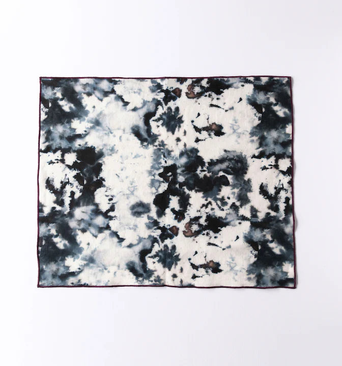 Grey Marble Placemats with Maroon Trim - Set of 4