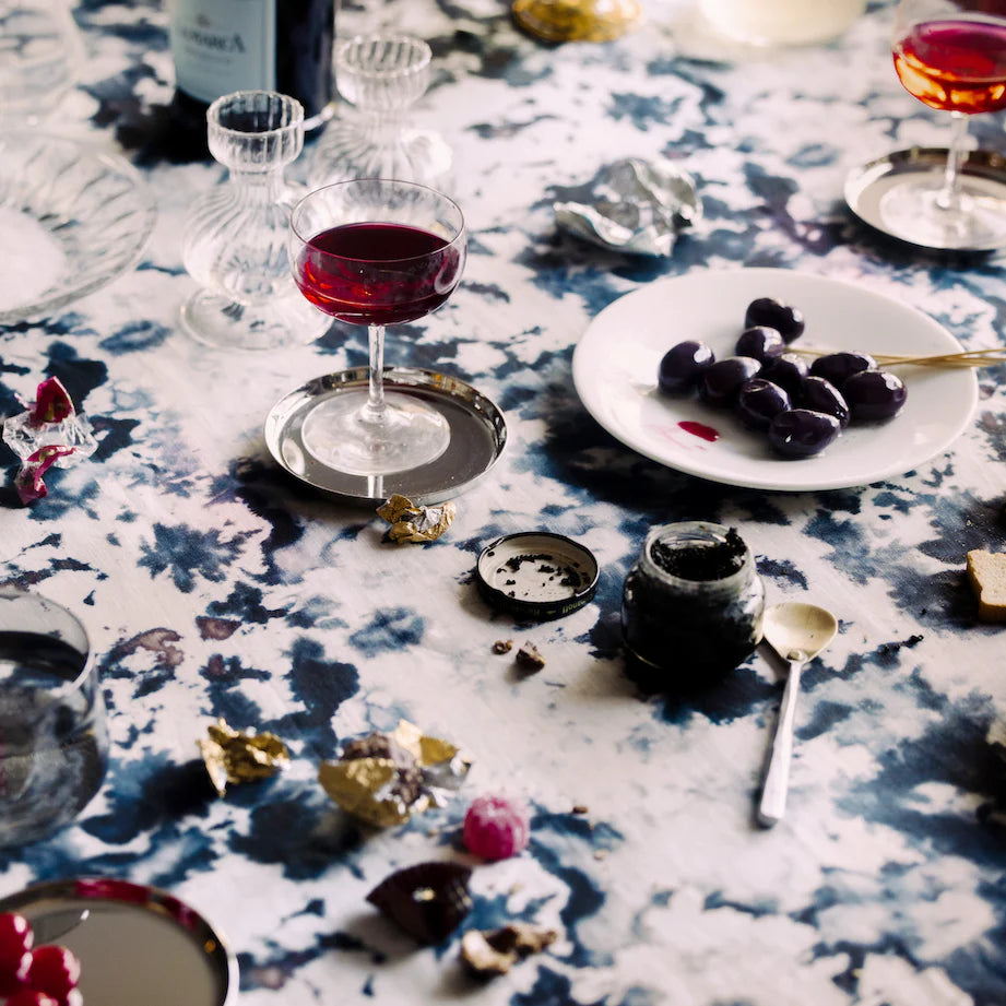 Grey Marble Grey Trim Tablecloth