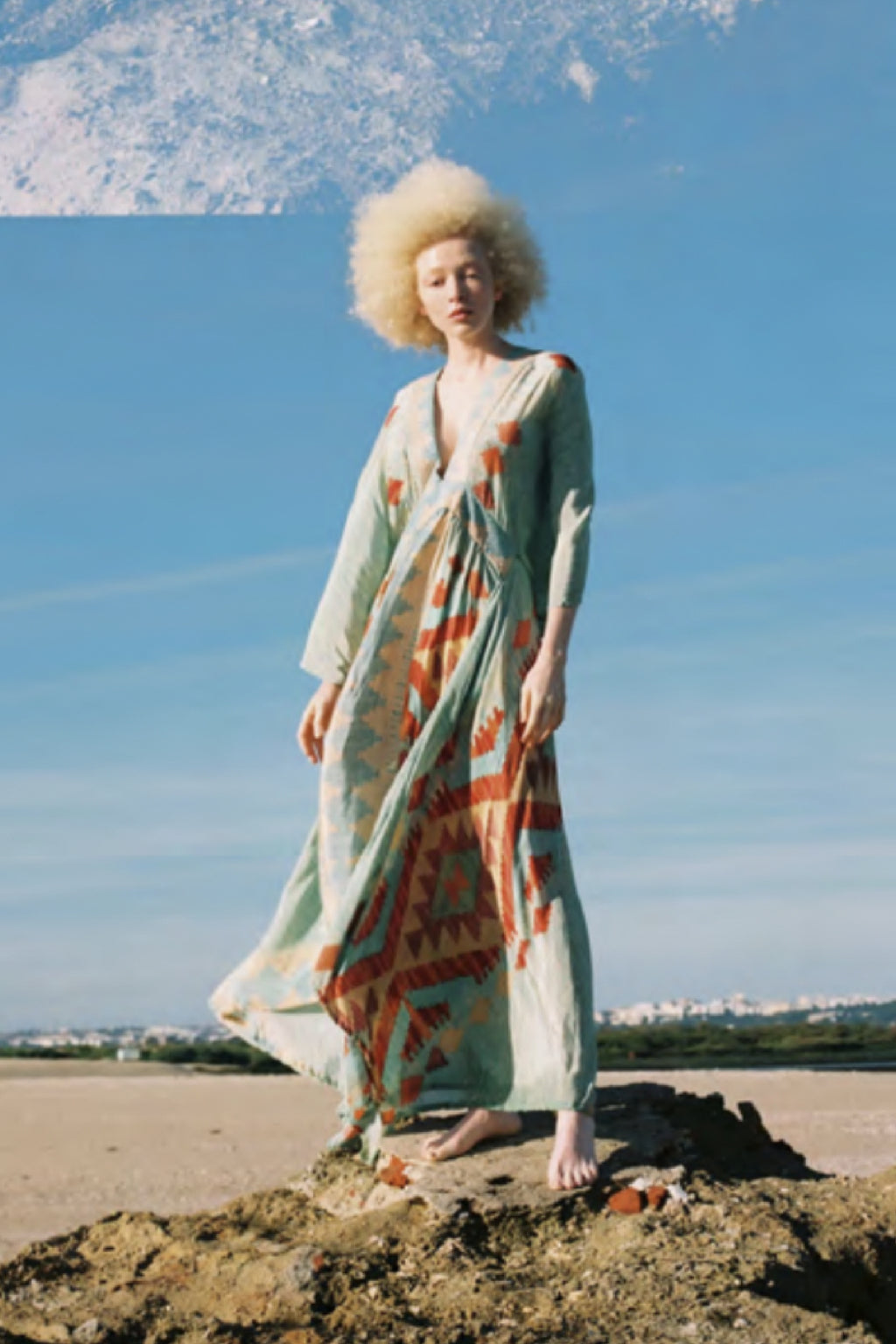 TIANE DRESS - BLUE ORANGE