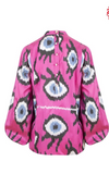 BUBBLE BLOUSE - Pink evil eye print