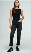 Agolde Riley Hi-Rise Crop Jean off-black