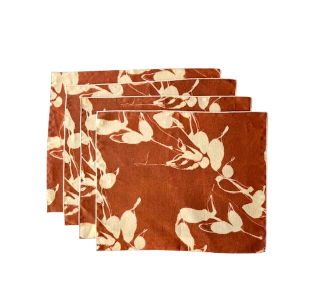 Porto Print Placemats in Clay - Set of 4