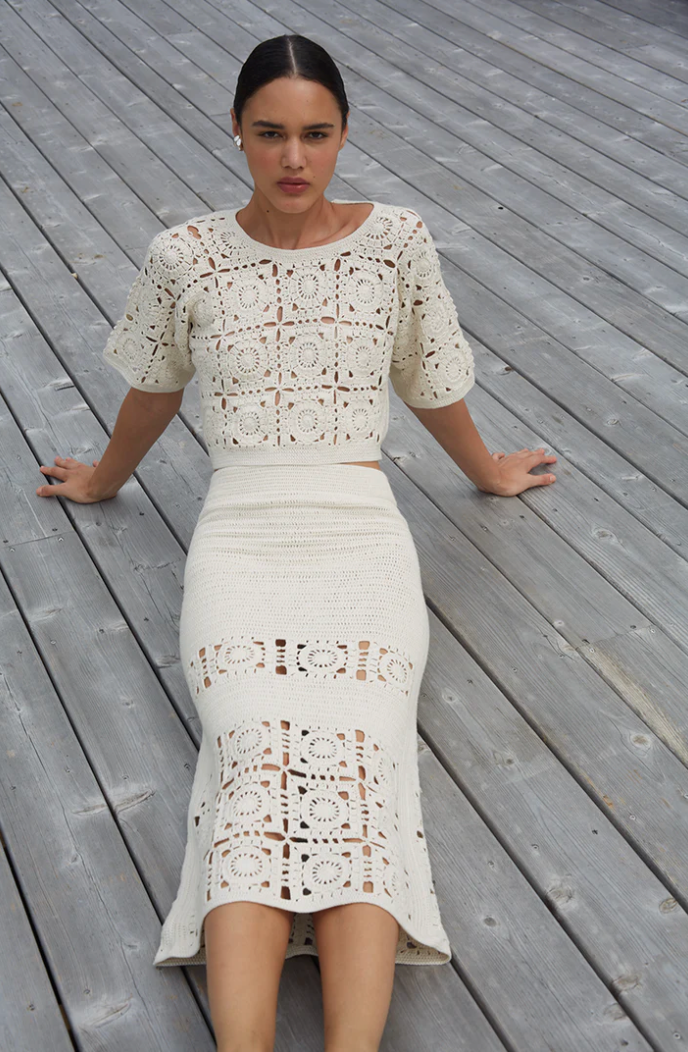 JANA CROCHET SKIRT I IVORY