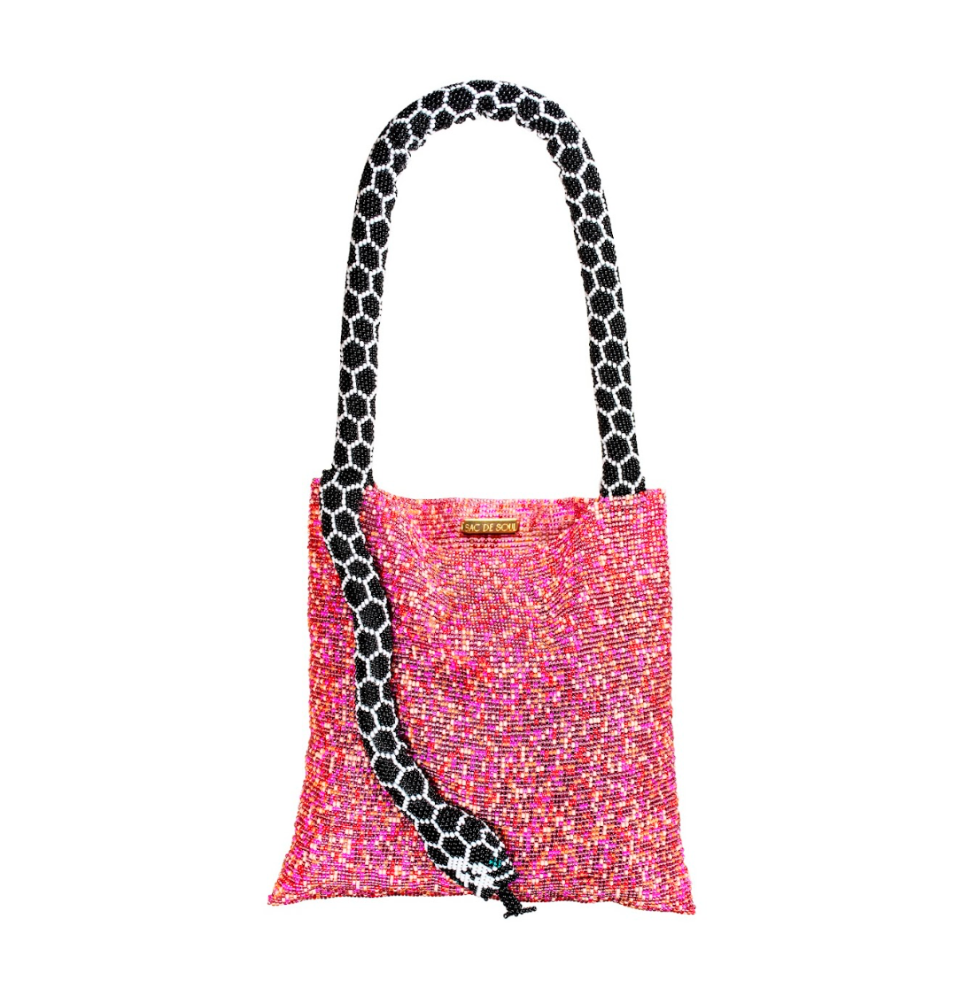 SMALL SERPENT IN PINK, WHITE & BLACK