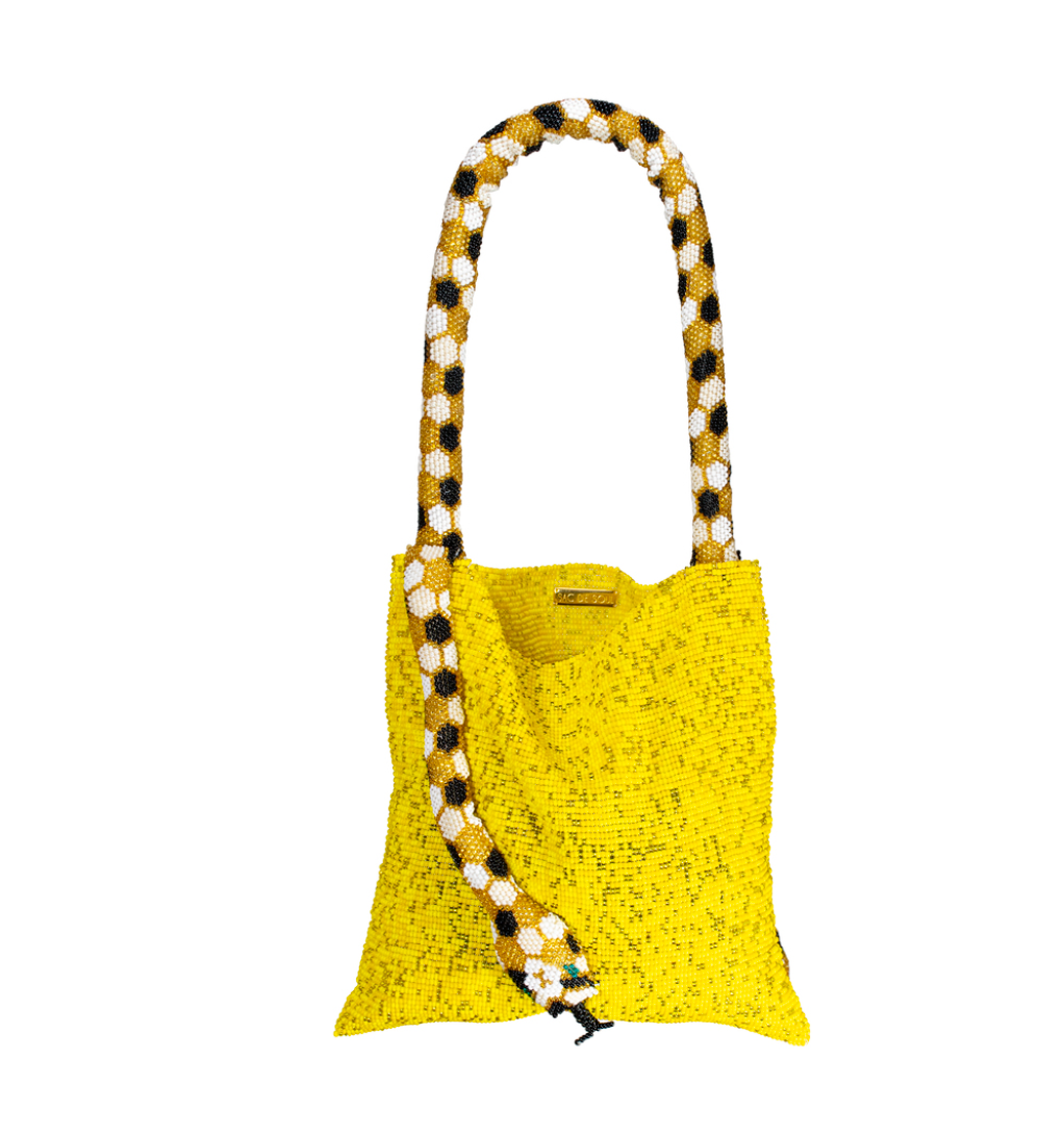 SMALL SERPENT IN WHITE, GOLD, BLACK & YELLOW