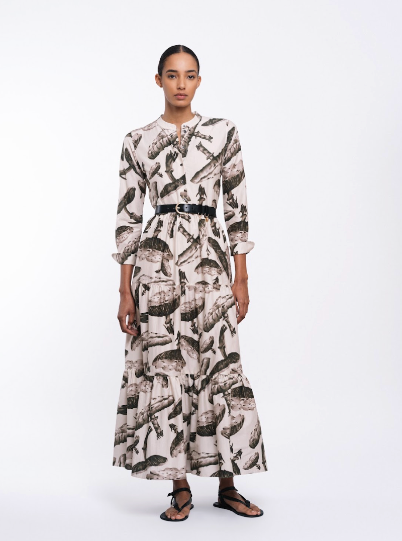 MARIA DRESS - BEIGE / BLACK
