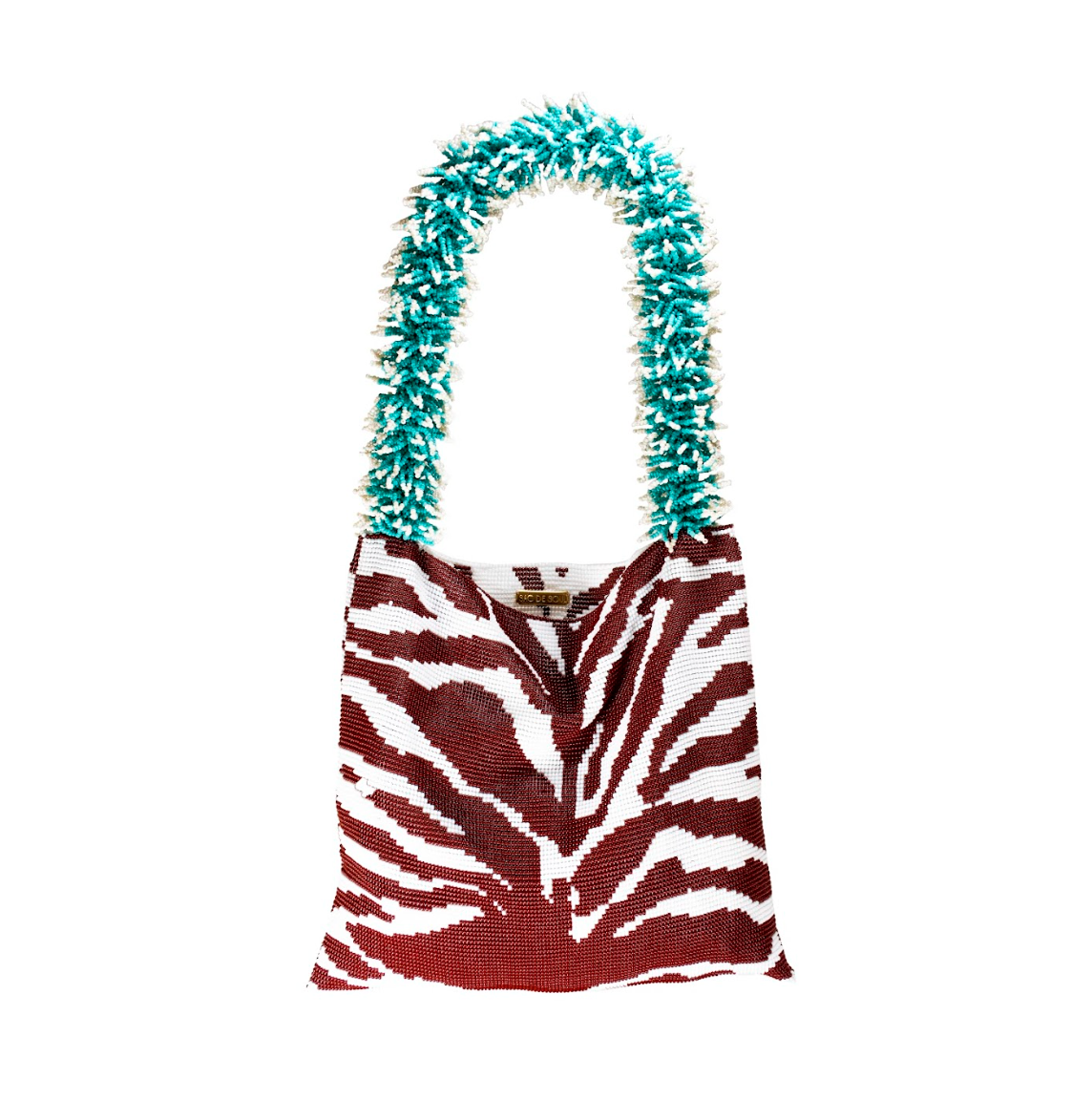 CLASH OF PRINTS BROWN, TURQUOISE & WHITE