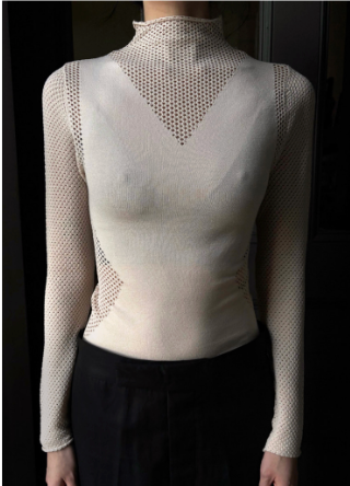 MESH MOCK NECK