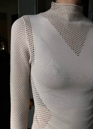 MESH MOCK NECK