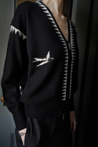 CASHMERE JACQUARD MERMAID CARDIGAN