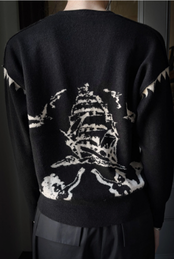 CASHMERE JACQUARD MERMAID CARDIGAN