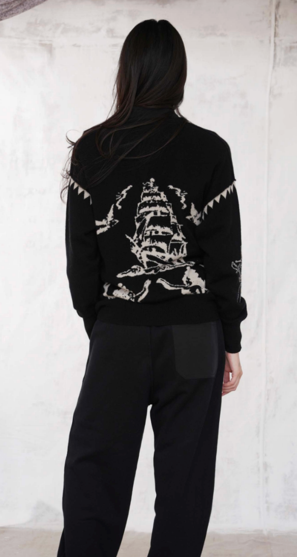 CASHMERE JACQUARD MERMAID CARDIGAN