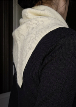 CASHMERE BANDANA - candlelight w/ natural bandana