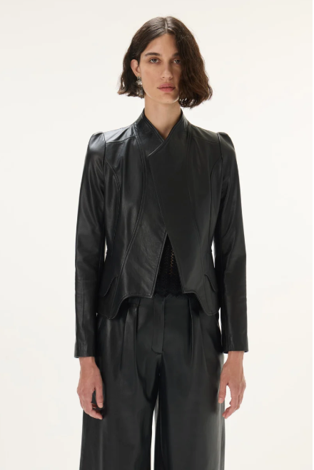 ESQUILA LEATHER JACKET - Black stone
