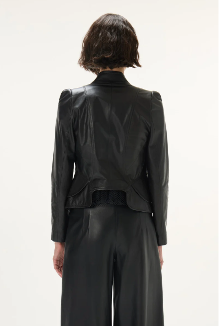 ESQUILA LEATHER JACKET - Black stone