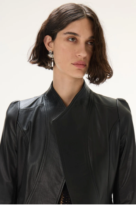 ESQUILA LEATHER JACKET - Black stone