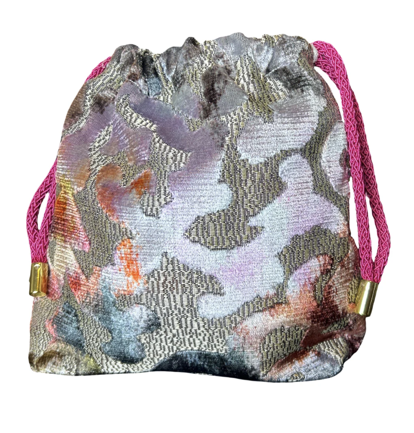 VINTAGE GUCCI FARFALLE BLUE SCARF DRAWSTRING CROSSBODY BAG