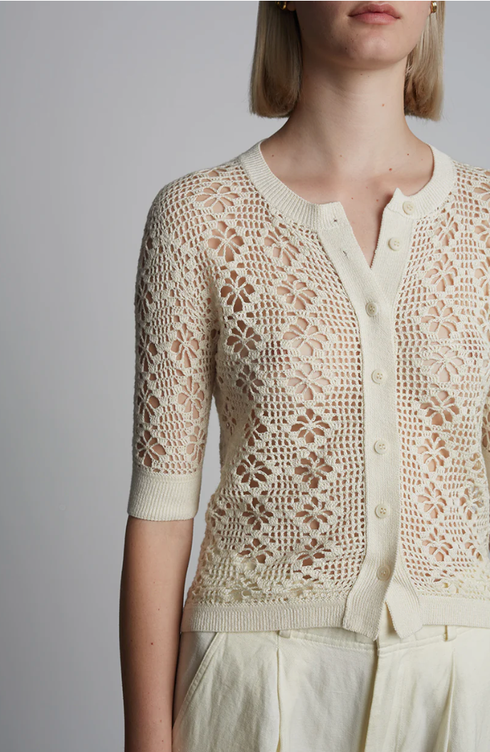 RUBY CROCHET CARDI I IVORY