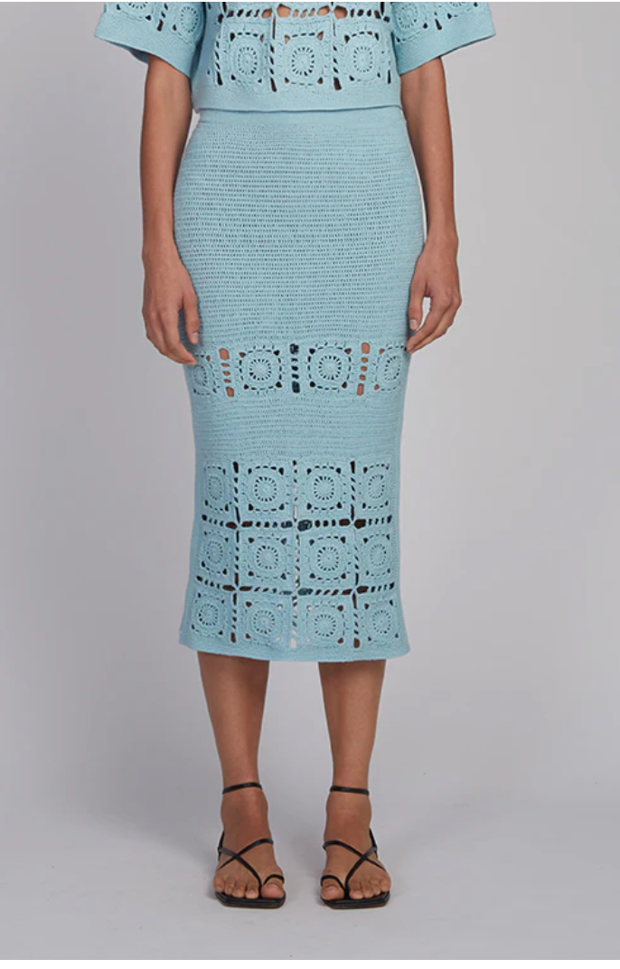 JANA CROCHET SKIRT I BLUE