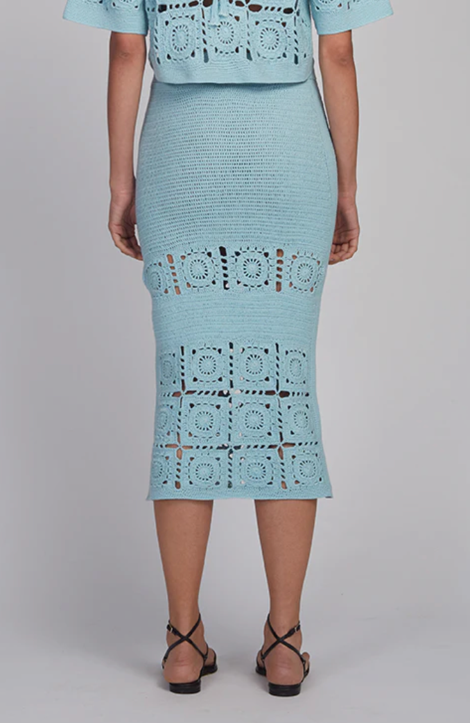 JANA CROCHET SKIRT I BLUE