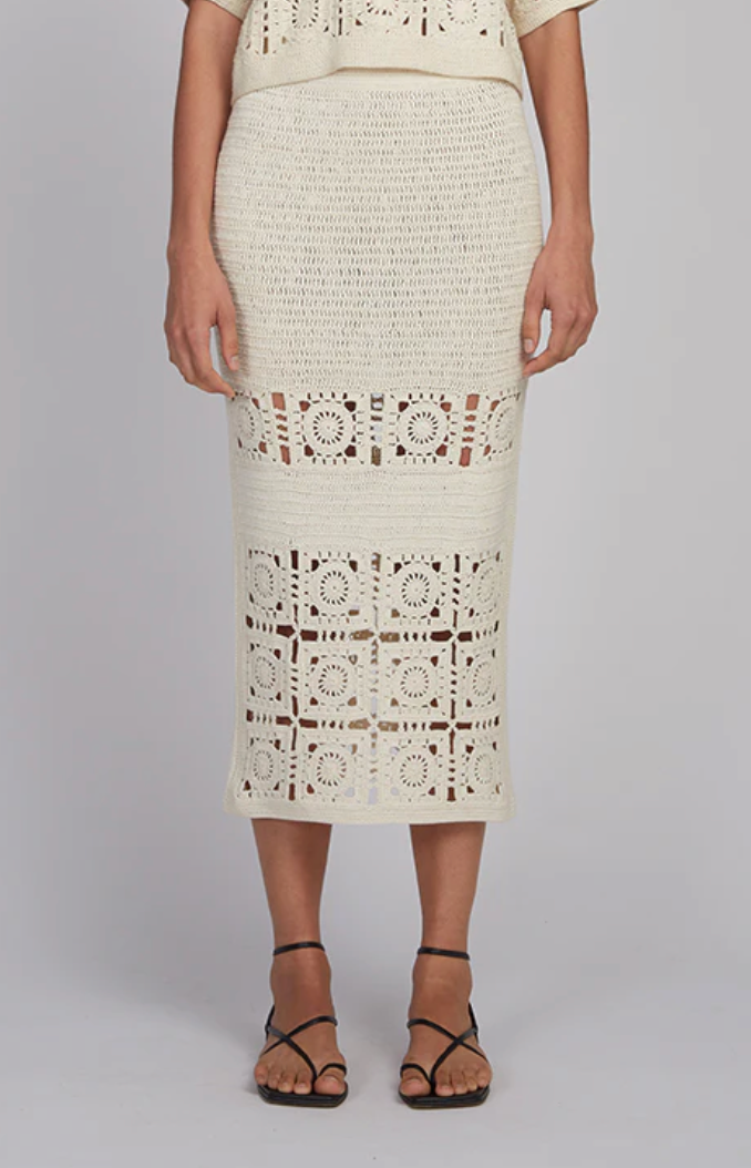 JANA CROCHET SKIRT I IVORY