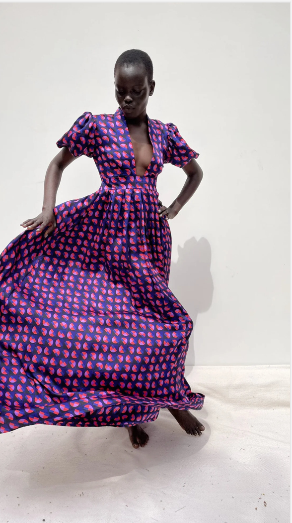 MOROCCAN ALEXIA'S DRESS MONOCHROME PRINT