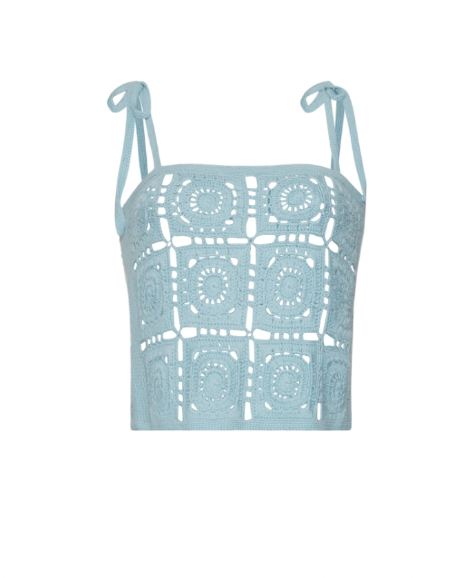 IOLA CROCHET TOP I SKY BLUE