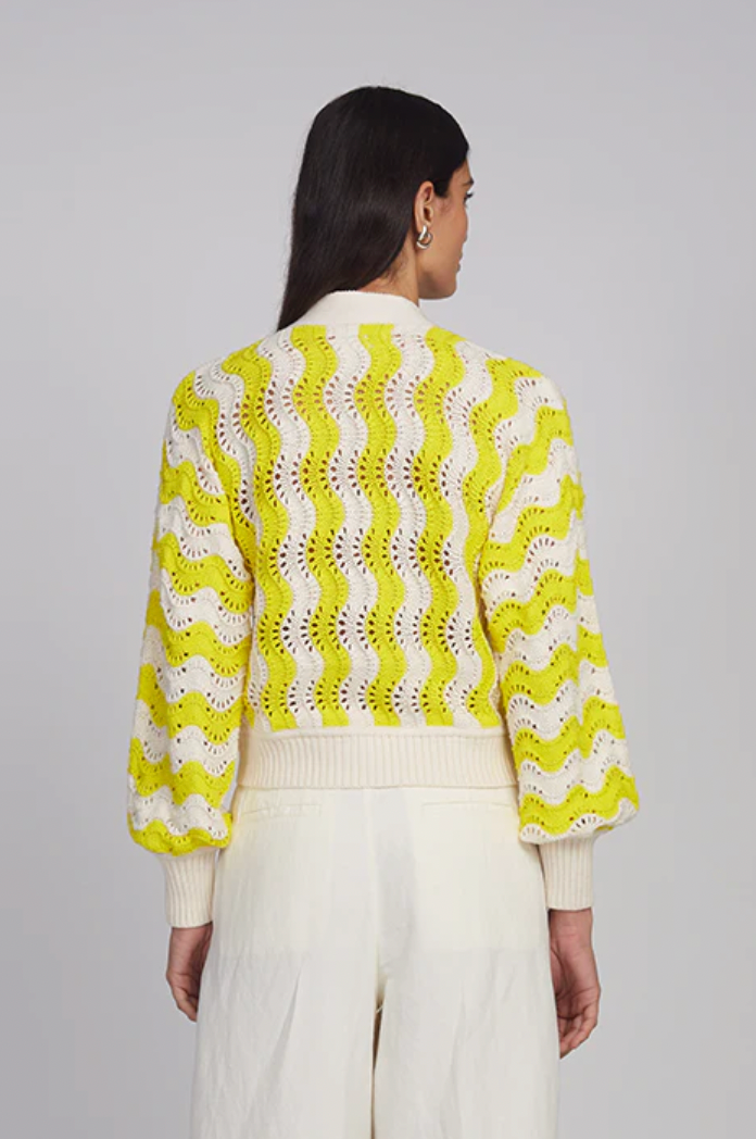 LUNA CARDI I IVORY/LEMON