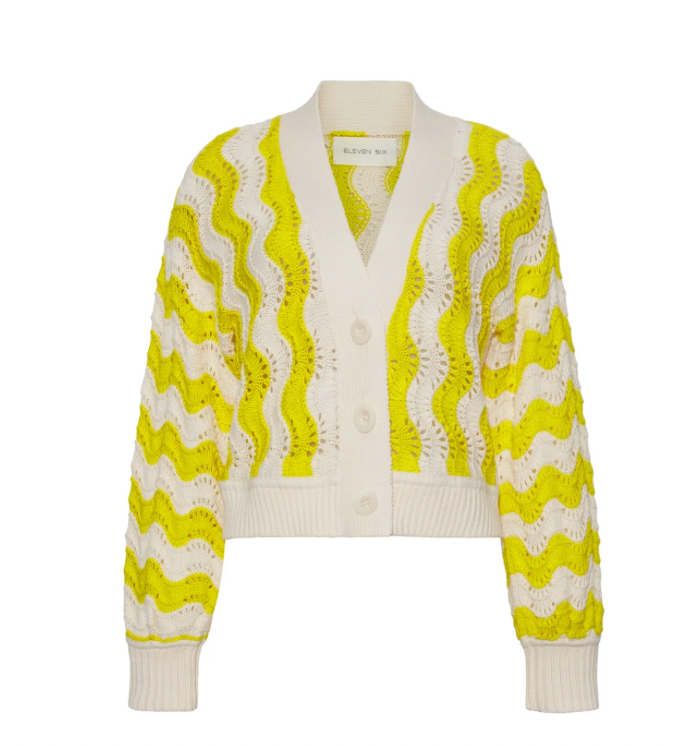 LUNA CARDI I IVORY/LEMON