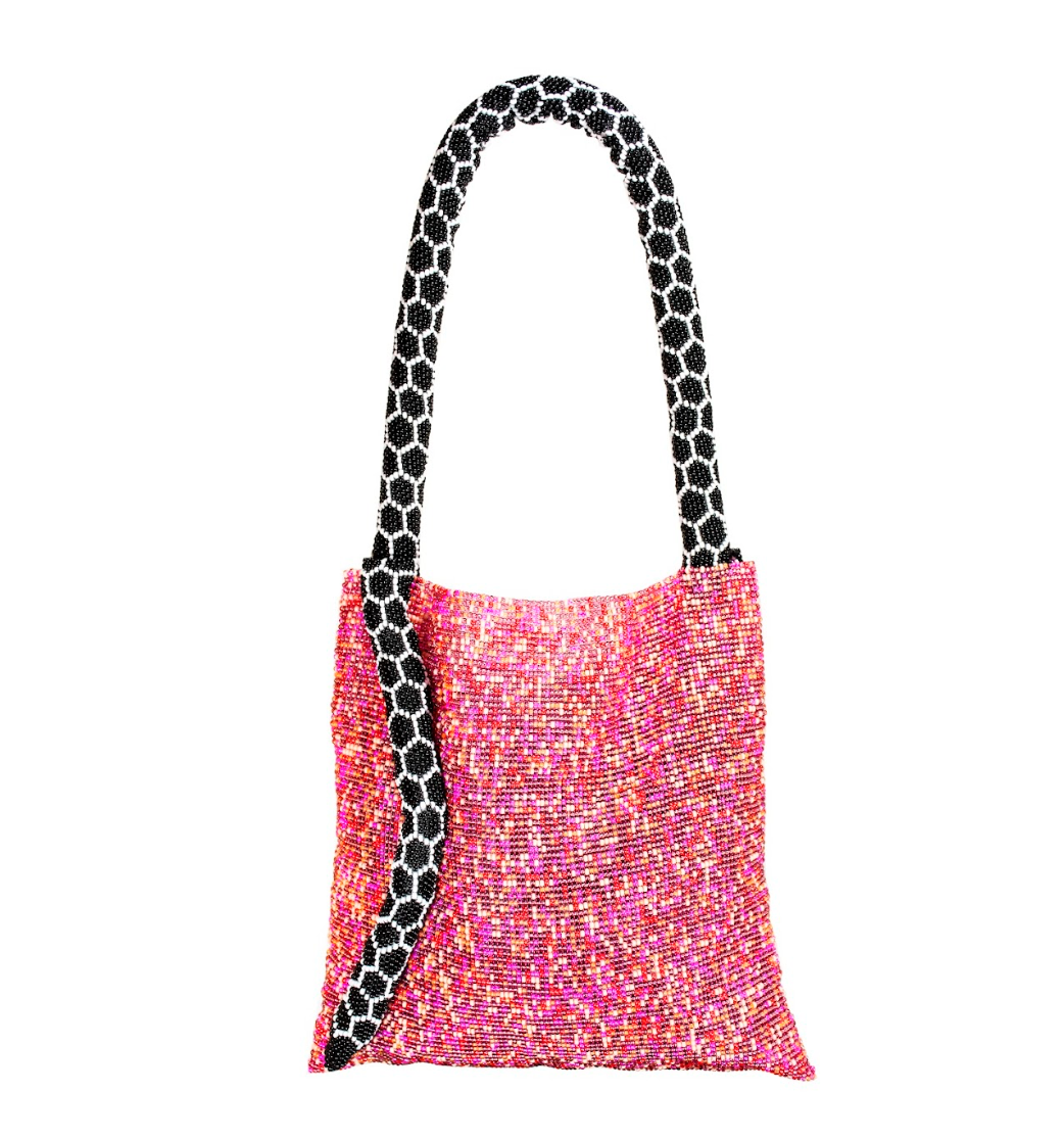 SMALL SERPENT IN PINK, WHITE & BLACK