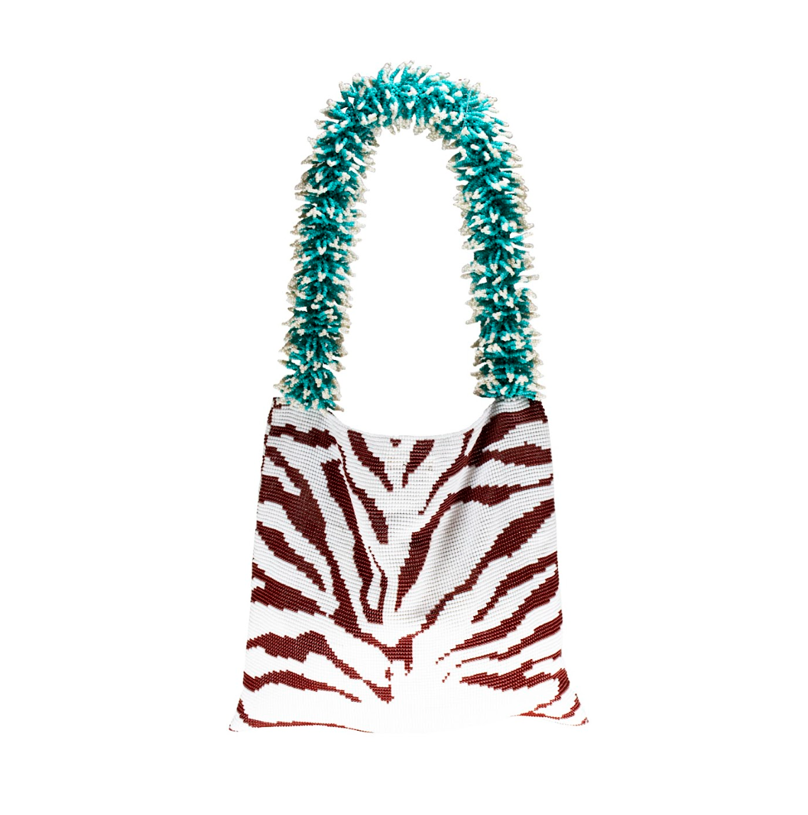 CLASH OF PRINTS BROWN, TURQUOISE & WHITE