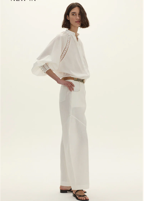 DUNA LINEN PANT - WHITE