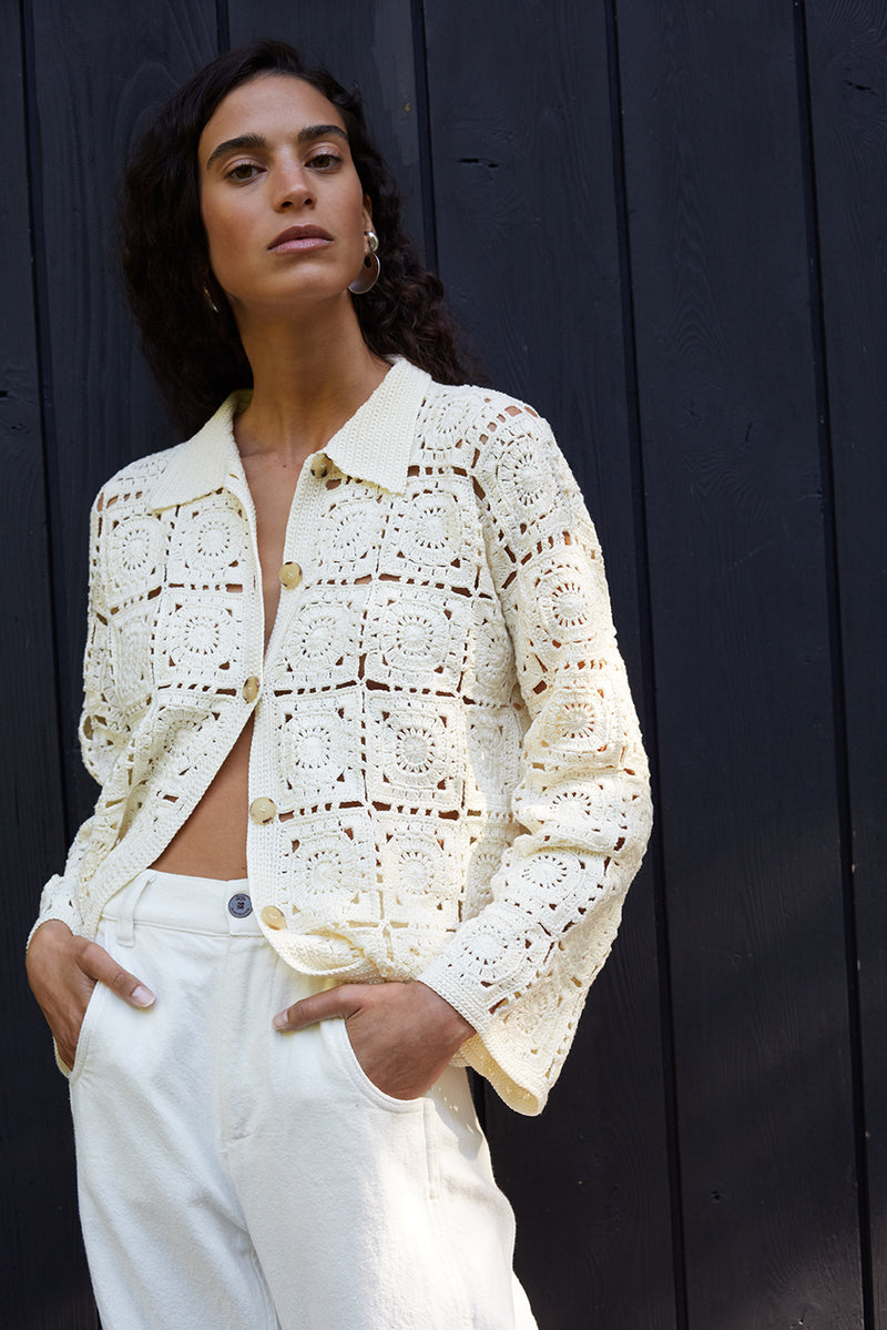 Tasha Crop Jacket - Ivory