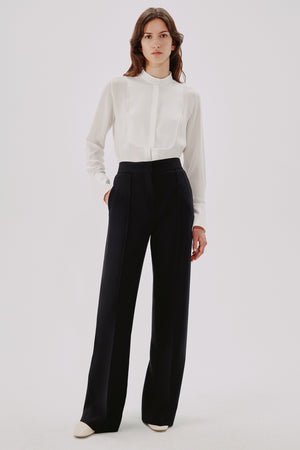 Tuxedo Blouse - White