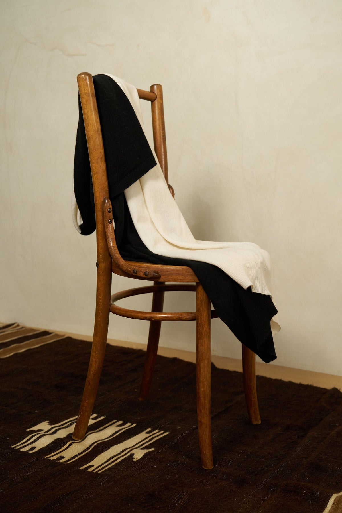 The Scarf in Black/Chalk by Betty & George