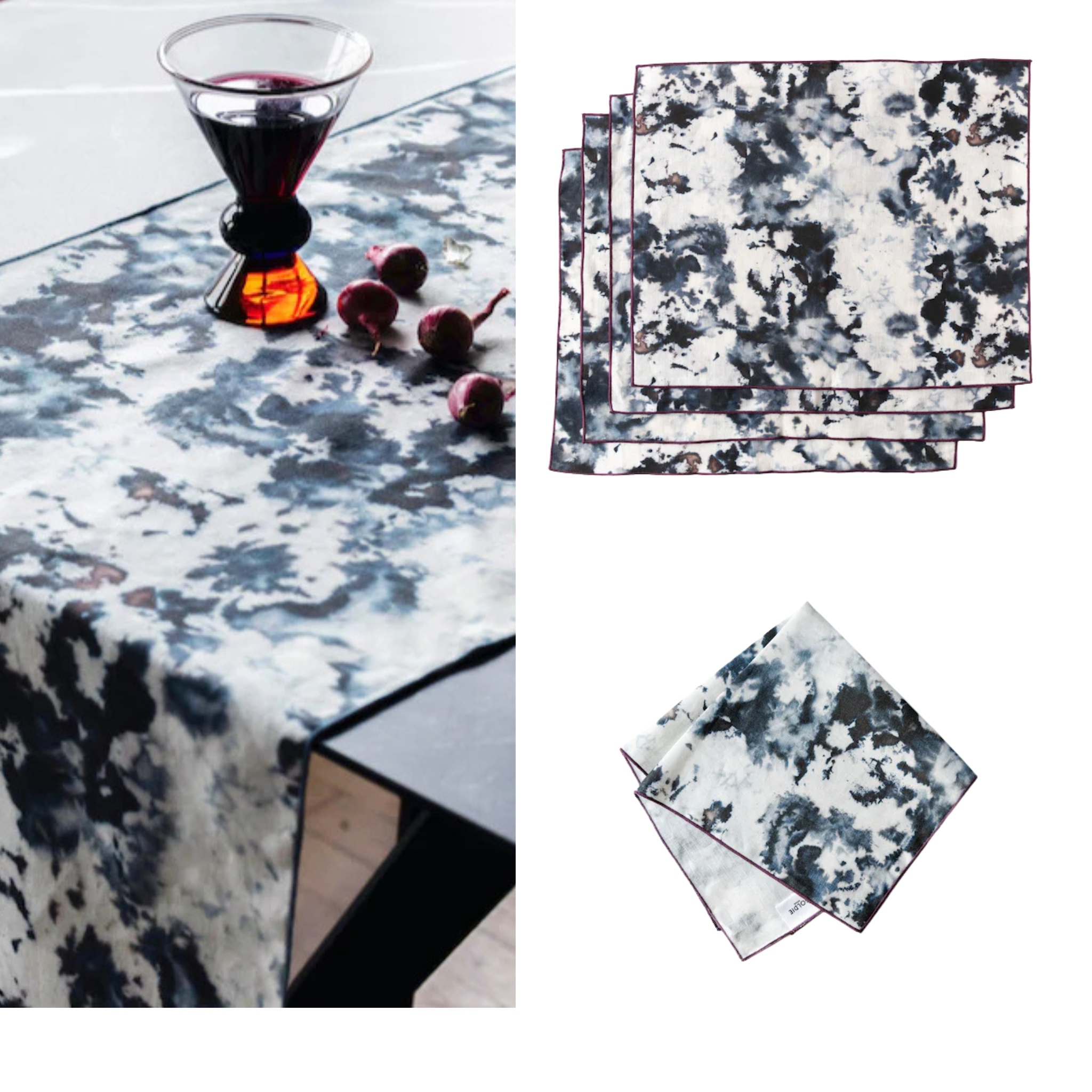 Grey Marble Signature Table Set - Napkins, Placemats + Runner