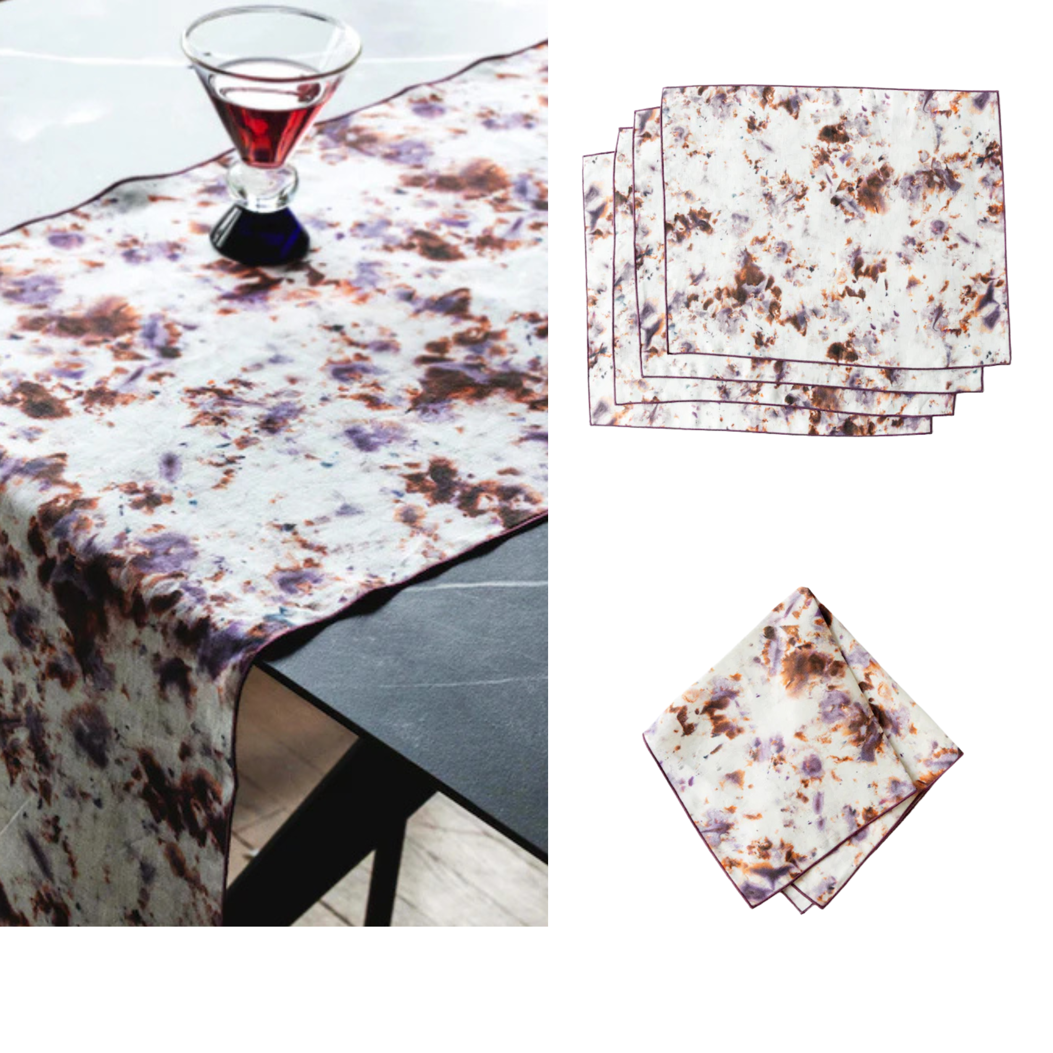 Rose Marble Signature Table Set - Napkins, Placemats + Runner