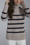 Wynn Stripe Sweater - Oat Navy