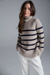 Wynn Stripe – Oat/Navy